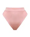 Patbo Lagoa Lycra High Waist Bikini Bottom In Pink