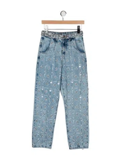 Pre-owned Patbo High-rise Straight Leg Jeans In Blue