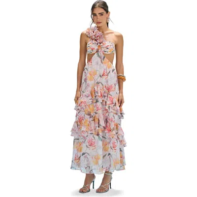 Patbo Honey Flower Flower Applique Beach Dress In White