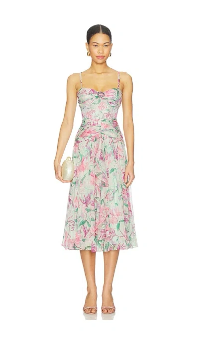 Patbo Honey Flower Midi Dress In White