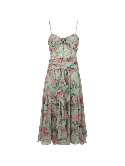 Patbo Honey Flower Ruffled Dress In Multi