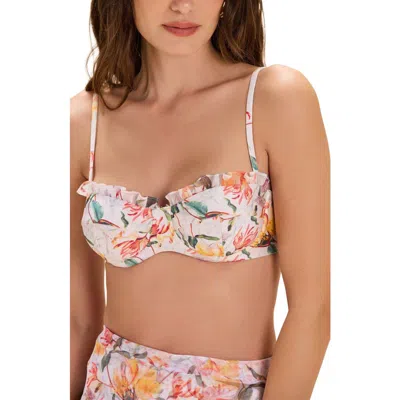 Patbo Honey Flower Underwire Bikini Top In Off White