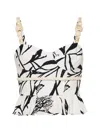 Patbo Iris Floral Beaded-strap Top In Multi