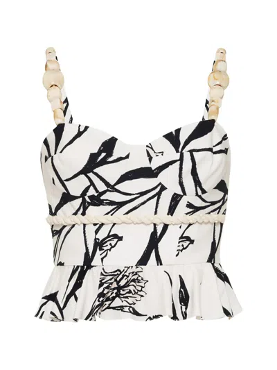 Patbo Iris Floral Beaded-strap Top In Multi