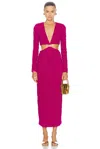 Patbo Jacquard Cut-out Maxi Dress In Raspberry