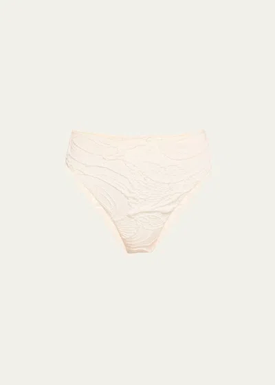 Patbo Jacquard High-leg Bikini Bottoms In White