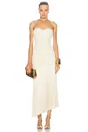 Patbo Jacquard Strapless Fringe Maxi Dress In Bone
