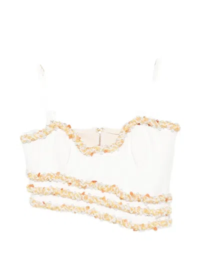 Patbo Jade Embellished Crop Top In Neutral
