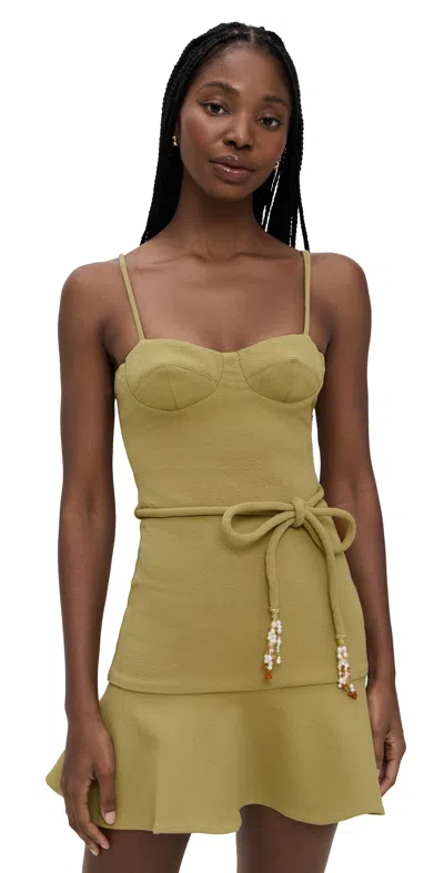 Patbo Jade Knit Mini Dress Green