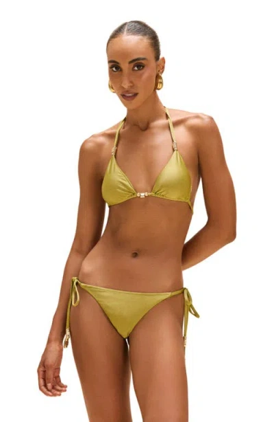 Patbo Jade Lycra Lace Bikini Top In Green