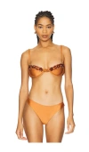Patbo Jersey Sands Beaded Bikini Top In Brown