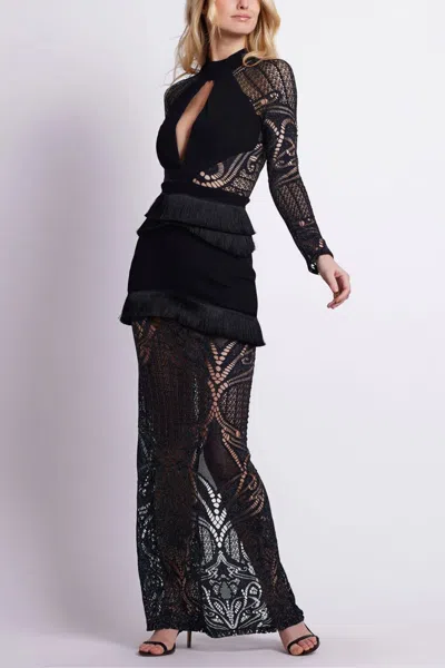 Patbo Knit Lace Maxi Dress In Black