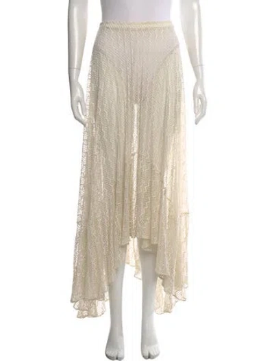 Pre-owned Patbo Lace Pattern Long Skirt In Neutral