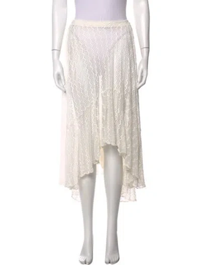 Pre-owned Patbo Lace Pattern Long Skirt In Neutral