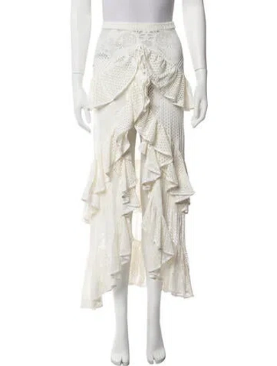 Pre-owned Patbo Lace Pattern Long Skirt In Neutrals