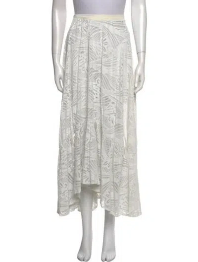 Pre-owned Patbo Lace Pattern Midi Length Skirt In Neutral