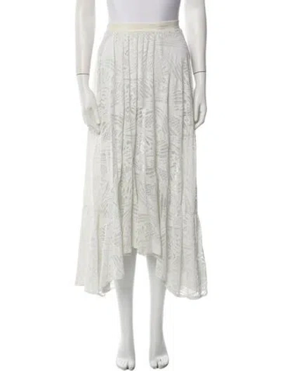 Pre-owned Patbo Lace Pattern Midi Length Skirt In Neutral