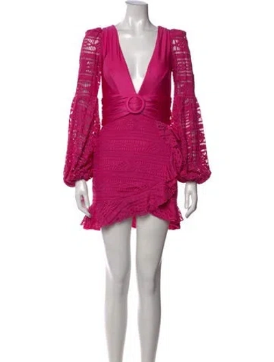 Pre-owned Patbo Lace Pattern Mini Dress In Pink