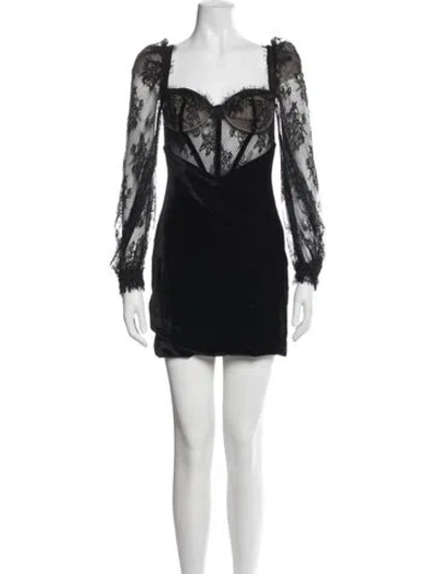 Pre-owned Patbo Lace Pattern Mini Dress W/ Tags In Black