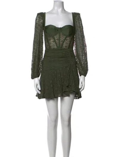 Pre-owned Patbo Lace Pattern Mini Dress W/ Tags In Green