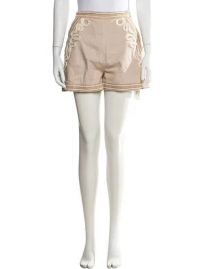 Pre-owned Patbo Lace Pattern Mini Shorts In Neutral
