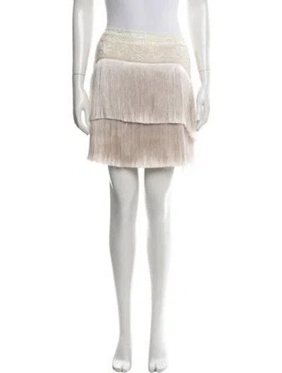 Pre-owned Patbo Lace Pattern Mini Skirt In White