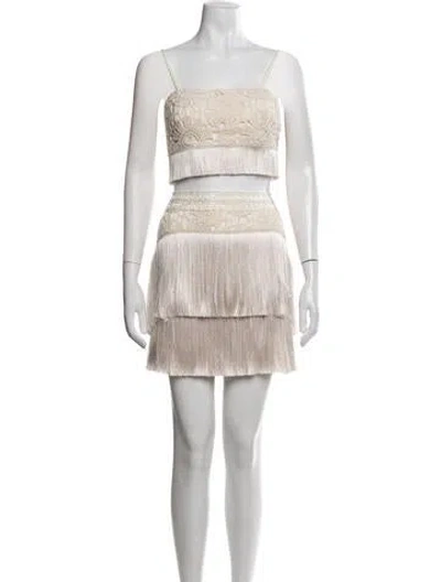Pre-owned Patbo Lace Pattern Skirt Set In Neutrals