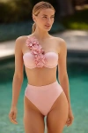 Patbo Lagoa Lycra Flower Applique Bikini Top In Pink