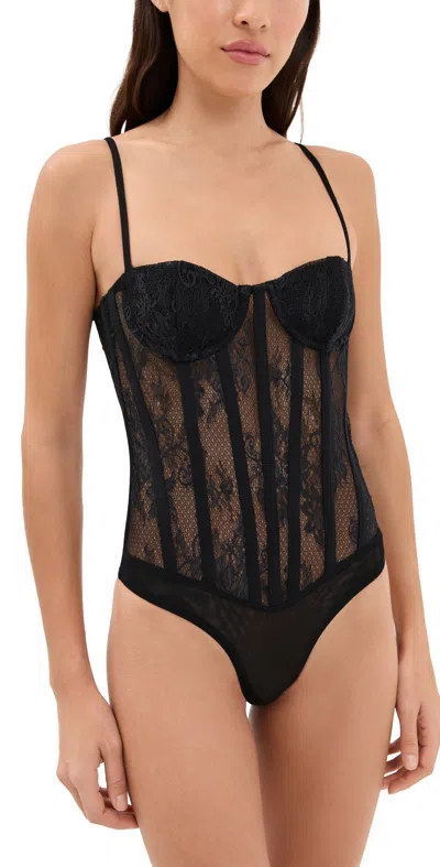 Patbo Laila Lace Bodysuit Black