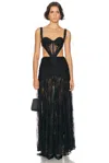 Patbo Laila Lace Cut Out Gown In Black