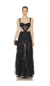 Patbo Laila Lace Cut Out Gown In Black