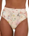 Patbo Lily Floral Print High Rise Bikini Bottom In Orange
