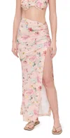 Patbo Lily Flower Beach Cover-up Skirt In Orange