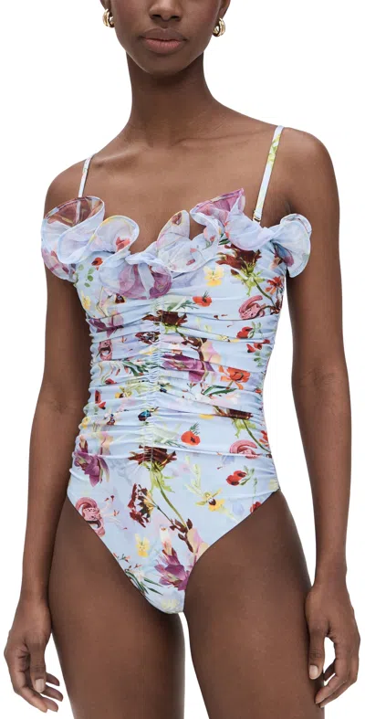 Patbo Lily Flower Flutter Swimsuit Blue