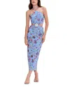 Patbo Lily Flower Halter Neck Dress In Blue