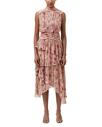 Patbo Lily Flower Sleeveless Midi Dress In Orange