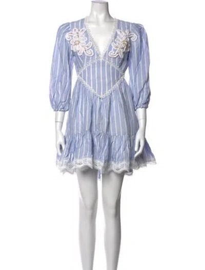 Pre-owned Patbo Linen Mini Dress W/ Tags In Blue