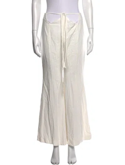 Pre-owned Patbo Linen Wide Leg Pants In White