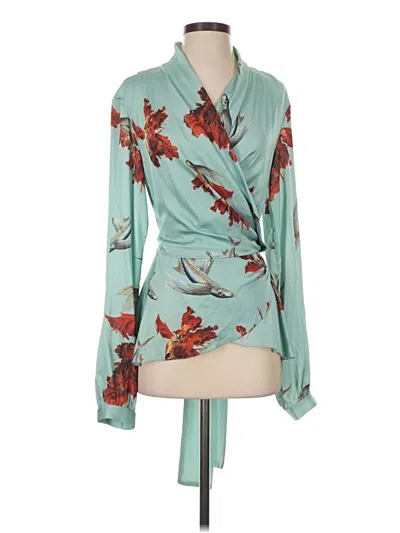 Pre-owned Patbo Long Sleeve Blouse In Teal