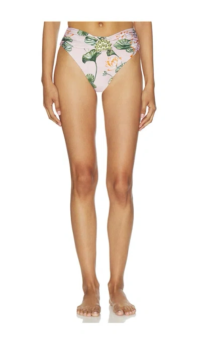 Patbo Lotus High Waist Bikini Bottom In Neutral