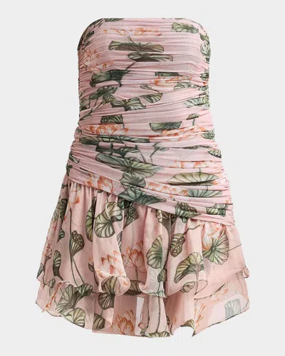 Patbo Lotus Ruched Mini Dress In Light Pink