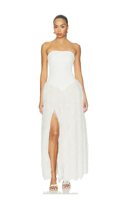 Patbo Lucia Fringe Long Dress In White