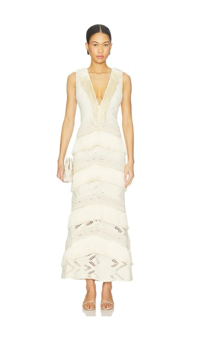 Patbo Lycra Mesh Maxi Dress In Neutral