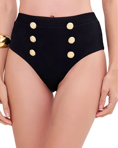 Patbo Merian Knit High Waisted Bikini Bottom In Black