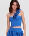 Patbo Merian Knit One Shoulder Top In Blue