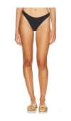 Patbo Metallic Jacquard Bikini Bottom In Black