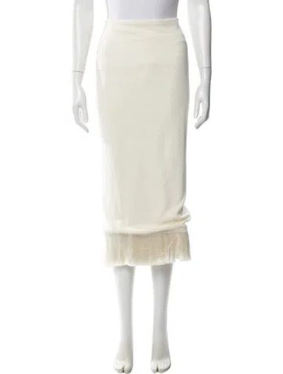 Pre-owned Patbo Midi Length Skirt In White