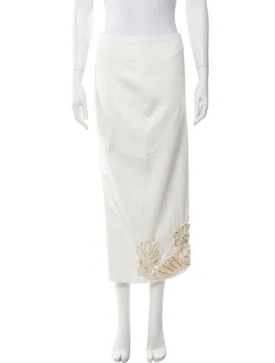 Pre-owned Patbo Midi Length Skirt In White