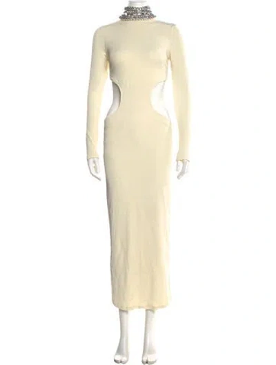 Pre-owned Patbo Mock Neck Long Dress In Neutrals