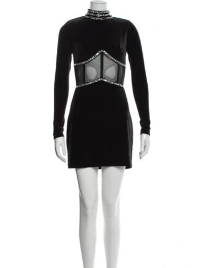 Pre-owned Patbo Mock Neck Mini Dress W/ Tags In Black